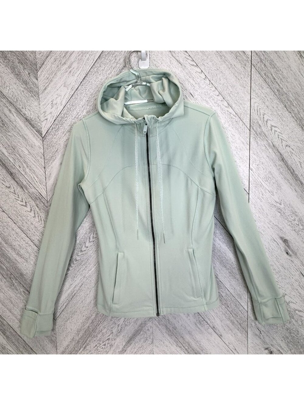 Lululemon Hooded Define Jacket Nulu Womens Size 8 Delicate Mint Green Full Zip